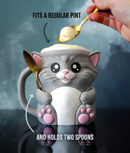 Cuddles the Cat Ice-Cream Pint Holder 🐱❄️