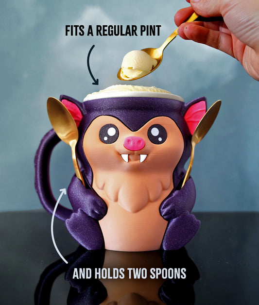 Bramble the Bat Ice Pint Holder 🦇❄️