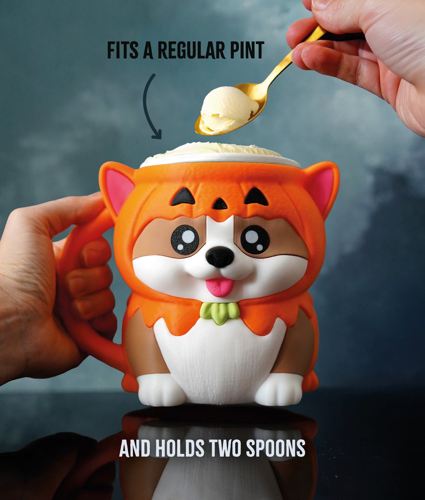 Kevin the Corgi Ice Cream Pint Holder 🐶🎃