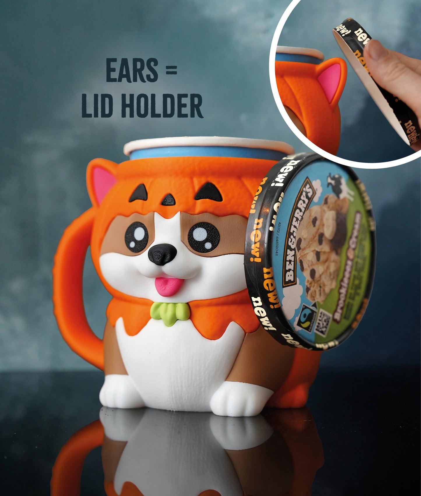 Kevin the Corgi Ice Cream Pint Holder 🐶🎃