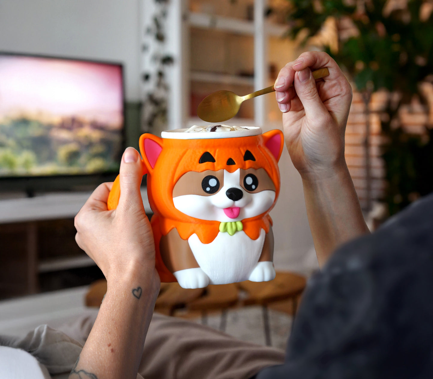 Kevin the Corgi Ice Cream Pint Holder 🐶🎃