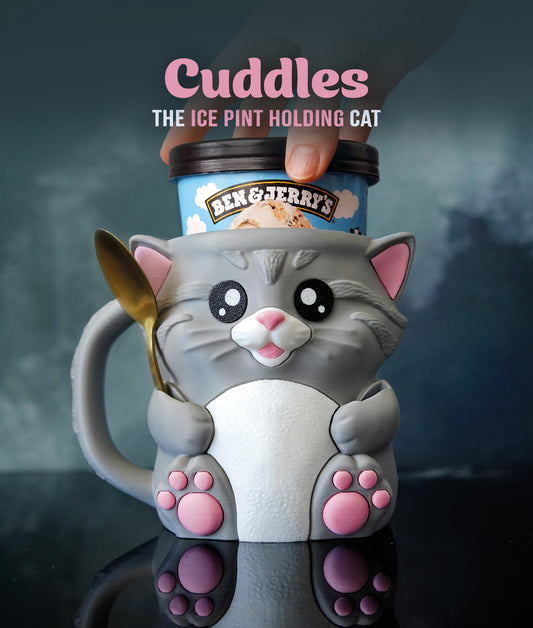 Cuddles the Cat Ice-Cream Pint Holder 🐱❄️
