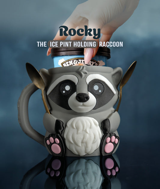Rocky the Raccoon Ice Pint Holder 🦝🍨
